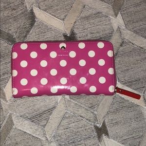 KATE SPADE PINK POLKA DOT WALLET